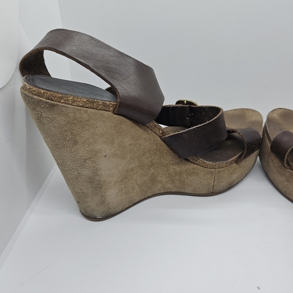Pedro Garcia brown leather Tex wedge platform sandals EU 39.5 - Picture 8 of 12